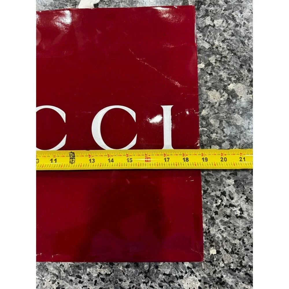 Authentic Gucci Shopping Gift Bag Only Red Burgundy Paper Large 19
